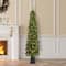 Glitzhome® 6ft Pre-lit Green Artificial Christmas Porch Tree, Warm White Lights